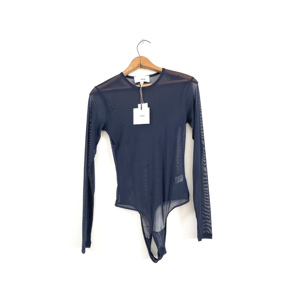 LEBOP Mesh Bodysuit Slate Blue Sheer S‎